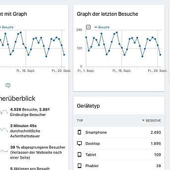 Besucherstatistik Dashboard Dashboard mit Besucherstatistiken und Grafiken zur Website-Analyse.
